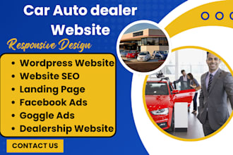 design car, auto dealership website car wash car hire car dealer service website