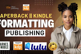 format your book for kindle paperback hardcover, book cover publish on KDP, lulu