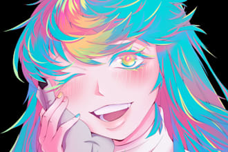 design art profile picture in anime style