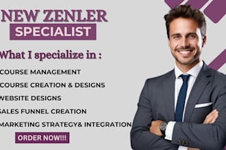 build marketing funnels setup automations, online course community on new zenler