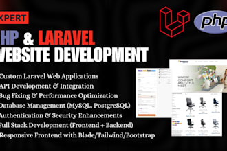 create a custom web application using laravel and PHP