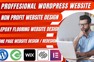 build epoxy flooring one page website, handyman coating nonprofit website