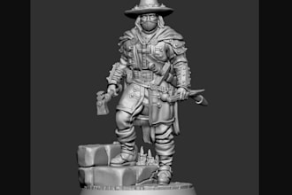 do 3d digital sculpt,dnd miniature model, ttrpg 3d scene,resin print zbrush file