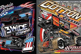 do automotive racing t shirt design