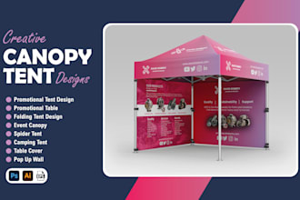 design tent, table cover, flag and canopy tent