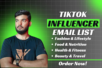 research, find best tiktok influencer email list for influencer marketing