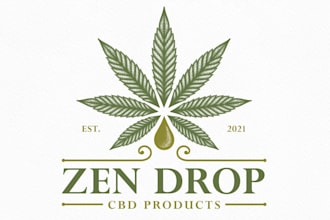 design awesome vintage cannabis leaf logo
