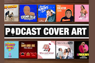 do podcast cover art in comic cartoon artwork