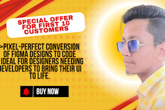 convert figma design to HTML, CSS, and javascript