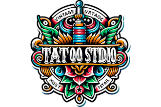 create creative and good looking tattoo studio logo design