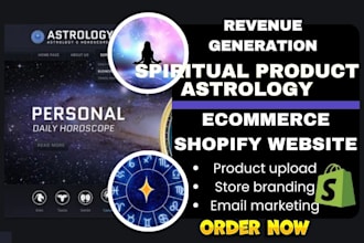 design a spiritual or astrology shopify store that sells spiritual website