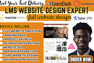 build wordpress lms website with learndash, masterstudy, buddyboss tutor lms pro