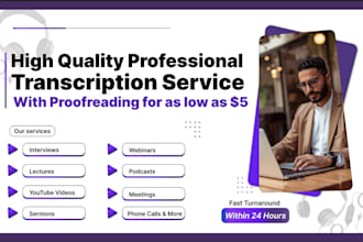 provide accurate audio transcription or video transcription
