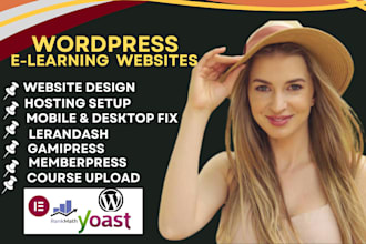 develop wordpress lms gamipress memberpress learndash buddypress elementor pro