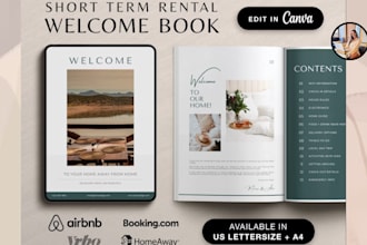 provide airbnb welcome book template vacation rental welcome book vrbo welcome
