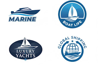 do logo design for marine, boat, yacht, shipping brand
