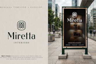 do a clean and minimal logo brand identity with no copyright