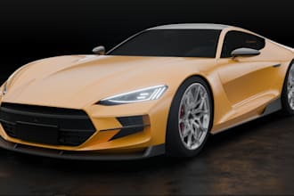 customize 3d car part, cad, stl file, car bumper, custom body kit, car animation