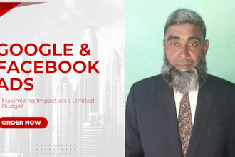 grow your business monthly fb and google ads page setup and promotion