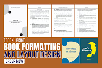 format and layout your book design, cover design for printing and publication