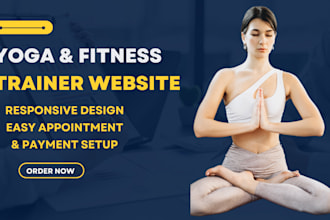 design a professional yoga, gym, fitness, personal trainer, and sports website