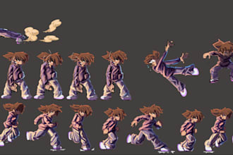 create 2d pixel art characters animation, 2d pixel art character