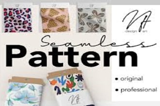 do seamless 3d pattern design, textile design, 3d fabrics model and tech pack