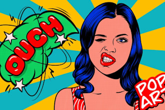 draw pop art portrait in roy lichtenstein style
