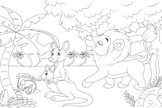 make colouring book page children and adults