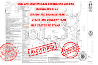do topographic surveying land surveying contour lines site plan with USA stamp