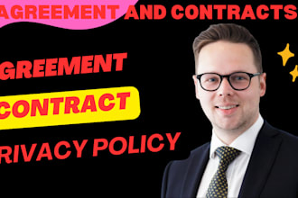 draft legal contract, agreements, terms and conditions, privacy policy, mou, nda