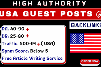 write publish USA guest posts on high authority USA blogs dofollow backlinks