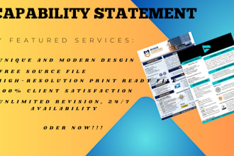 do professional capability statement, government contract, and flyer design