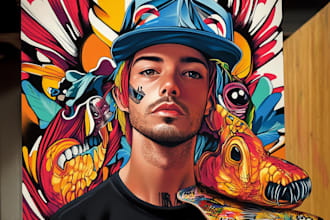 create graffiti designs murals and wall art or skateboard