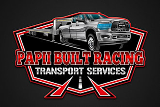 make modern transport logistic trucking logo