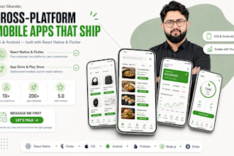 do mobile app development for android and ios with react native and flutter