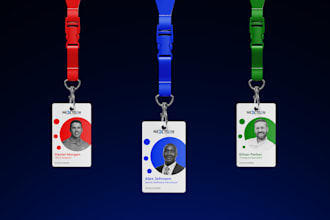 design modern and professional id cards, id badges, identity cards