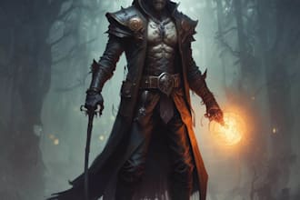 create a fantasy horror and fantasy horror character art