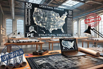 provide structural engineering design, calculation, licensed and drawings in USA