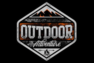 do unique travel, tour, outdoor, mountain and hiking logo without any copyright