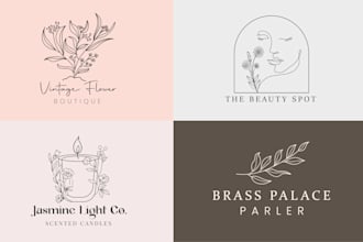 design wonderful hand drawn floral, boho botanical feminine logo within 8 hours