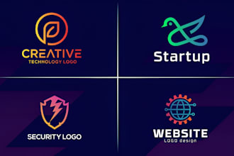 design a modern tech startup, security and technology logo