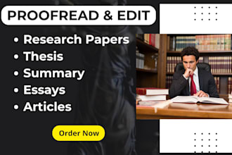 proofread and edit essays, articles and research manuscripts