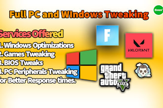 repair, fix, tweak optimize overclock your pc computer for fortnite and valorant