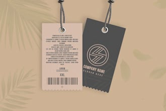 design modern and minimalist hang tag for your brand