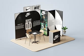 design trade show booth and backdrop for your exhibition
