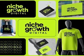 design business, minimalist logo, branding kit, and brand style guideline