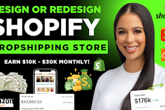 design shopify website, build shopify dropshipping store, redesign shopify store