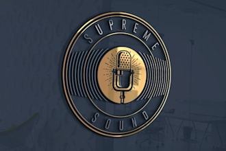 draw music producer or studio record logo