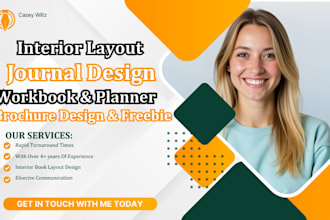 design digital planner journal design, workbook design, brochure or cover design